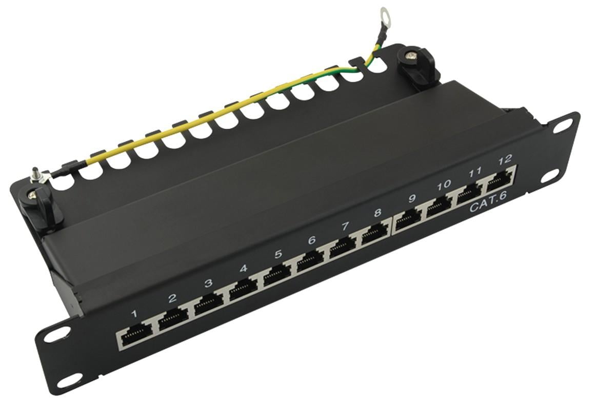 Pannello Patch 10'' STP 12 Posti RJ45 Cat6 Nero - Logilink I-PP 12-R6S-10