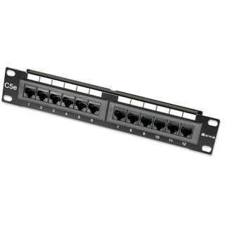 Patch Panel 12 Ports 10\" 1U Cat5E UTP - Intellinet I-PP 12-RU-10