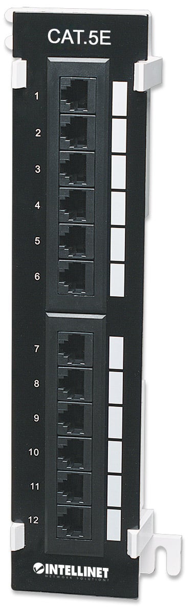 12 Patch Panel UTP Cat 5 and Wall Installation - Intellinet I-PP 12 -RU-A-C 5 E