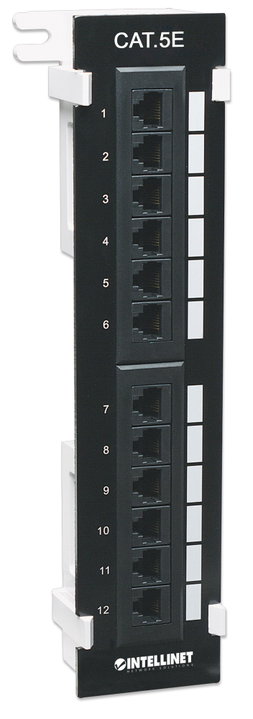 Patch Panel 12 Ports UTP Cat5e Wall Mount - Intellinet I-PP 12-RU-A-C5E
