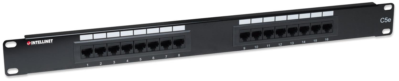 Pannello Patch UTP 16 posti RJ45 Cat5E - Intellinet I-PP 16-RU-C5E