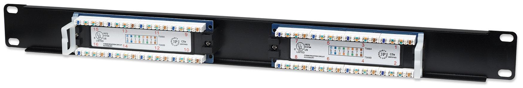 Pannello Patch UTP 16 posti RJ45 Cat5E - Intellinet I-PP 16-RU-C5E