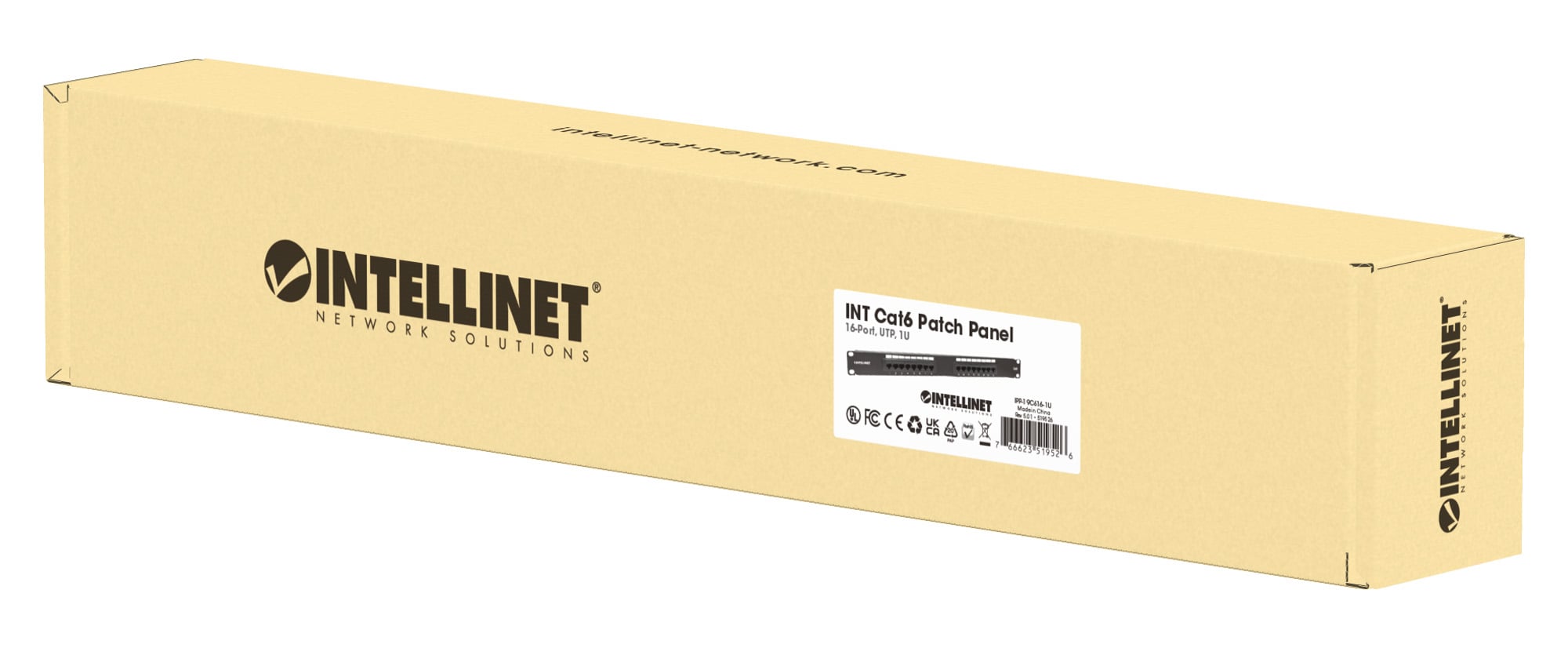 Pannello patch UTP 16 posti RJ45 Cat6 - Intellinet I-PP 16-RU-C6