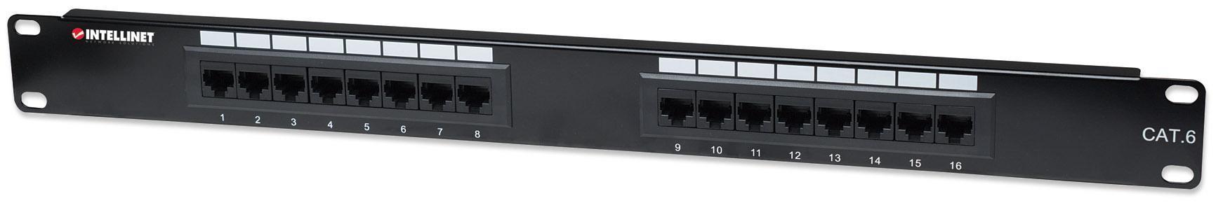 Pannello patch UTP 16 posti RJ45 Cat6 - Intellinet I-PP 16-RU-C6