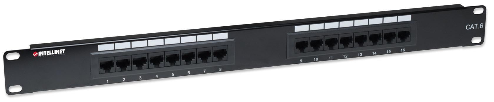 Pannello patch UTP 16 posti RJ45 Cat6 - Intellinet I-PP 16-RU-C6