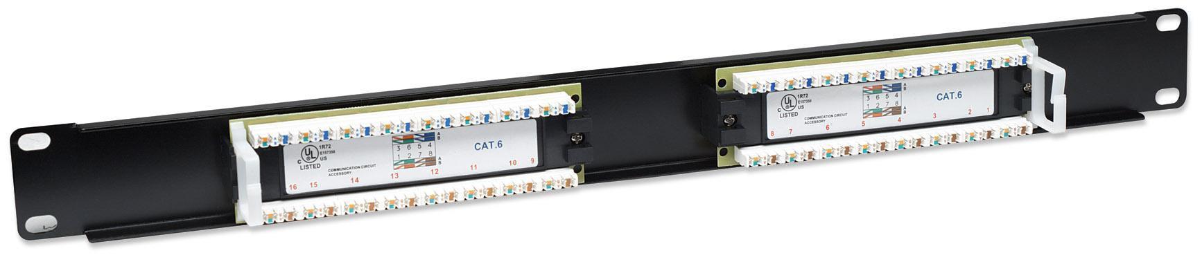 Pannello patch UTP 16 posti RJ45 Cat6 - Intellinet I-PP 16-RU-C6