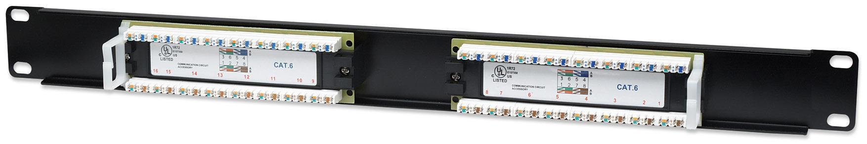Pannello patch UTP 16 posti RJ45 Cat6 - Intellinet I-PP 16-RU-C6