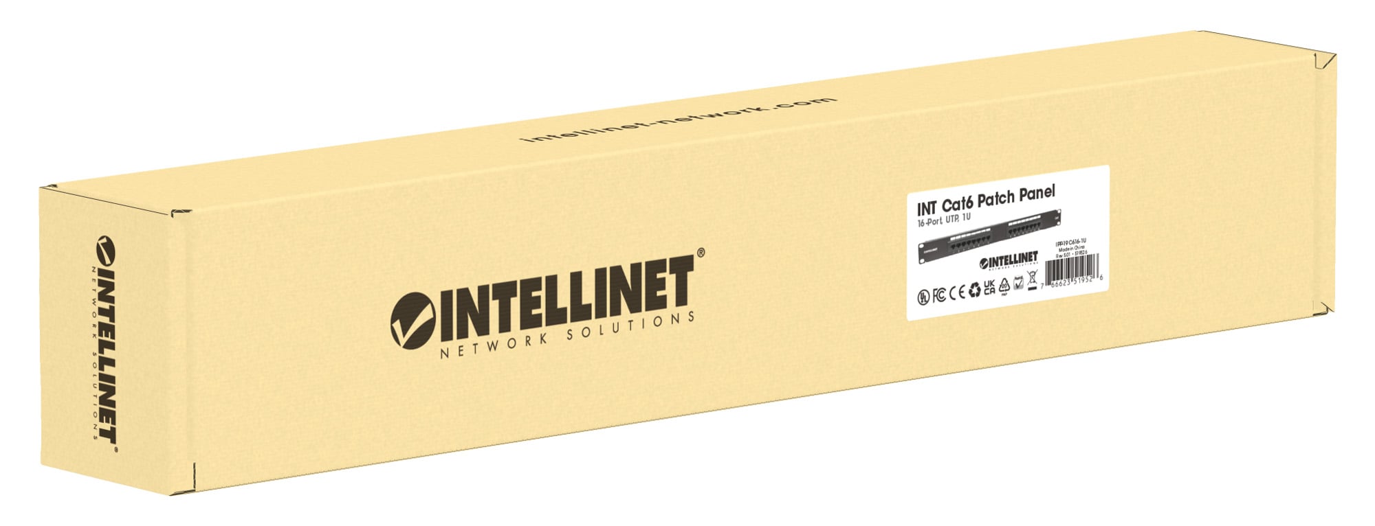 Pannello patch UTP 16 posti RJ45 Cat6 - Intellinet I-PP 16-RU-C6