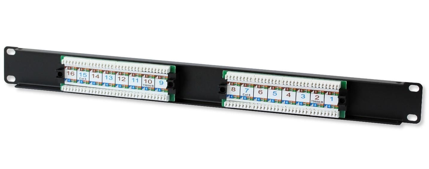 Pannello Patch UTP 16 Posti RJ45 Cat6 Techly - Techly Professional I-PP 16-RU-C6T
