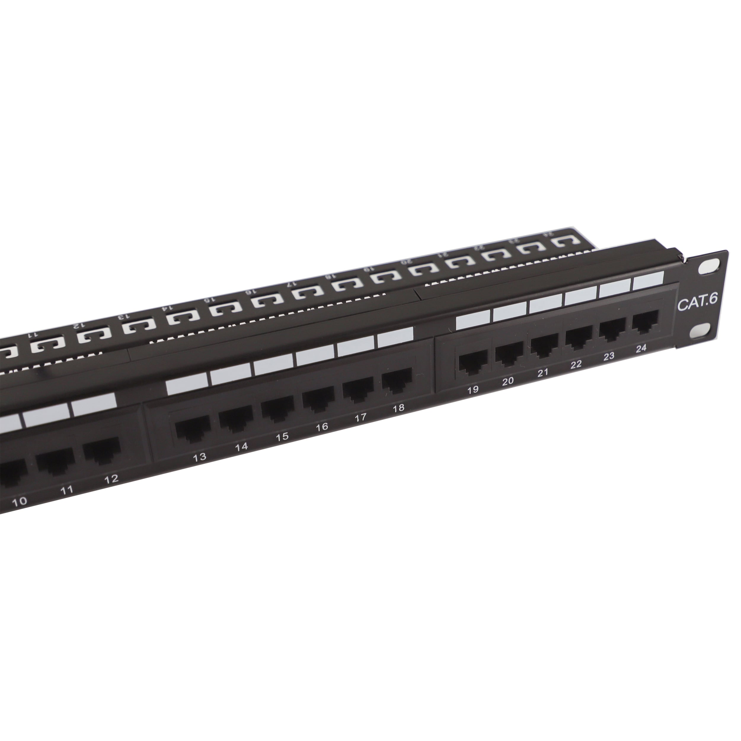 Pannello Patch UTP 24 Posti Cat6 1U con barra gestione cavi removibile Nero - Techly Professional I-PP 24-C6T-BEN