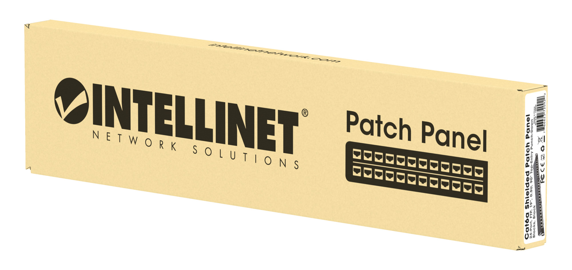 Pannello Patch 24 Posti 19'' 0.5U Cat6a Schermato Nero - Intellinet I-PP 24-RS-C6ABH