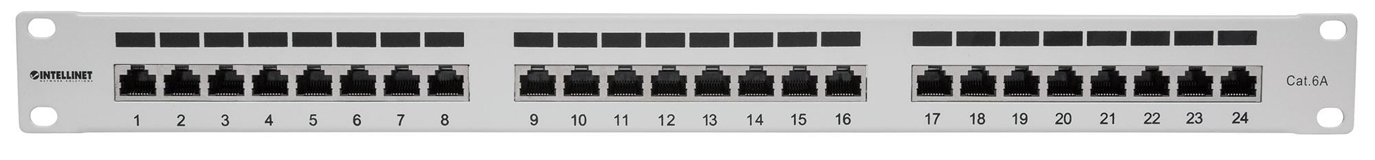 Pannello Patch FTP 24 porte 19'' Cat6a Grigio - Intellinet I-PP 24-RS-C6AGI