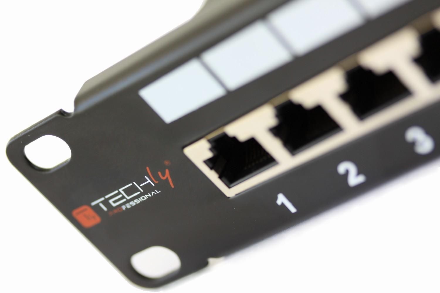 Pannello Patch STP 24 Posti RJ45 Cat6A Techly - Techly Professional I-PP 24-RS-C6AT