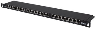 Pannello Patch 24 posti 19" 0.5U Cat6 FTP Nero - Intellinet I-PP 24-RS-C6BH