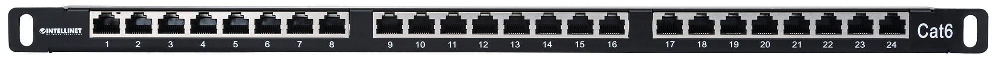 Pannello Patch 24 posti 19'' 0.5U Cat6 FTP Nero - Intellinet I-PP 24-RS-C6BH