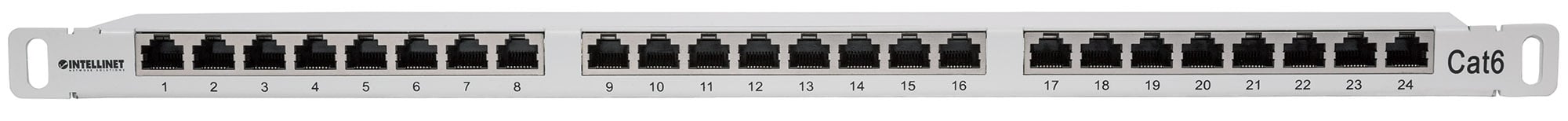Pannello Patch 24 posti 19'' 0.5U Cat6 FTP Grigio - Intellinet I-PP 24-RS-C6GH