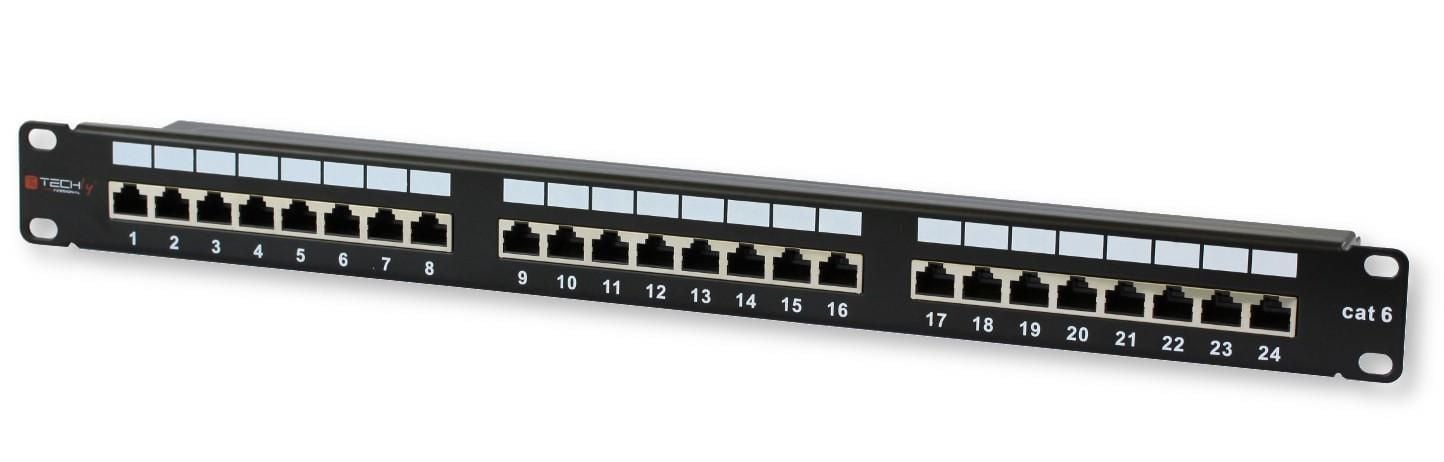 Pannello Patch STP 24 Posti RJ45 Cat6 Techly - Techly Professional I-PP 24-RS-C6T