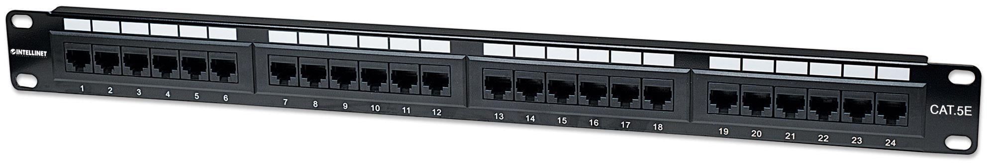 Pannello Patch UTP 24 posti RJ45 Cat5E - Intellinet I-PP 24-RU-C5E