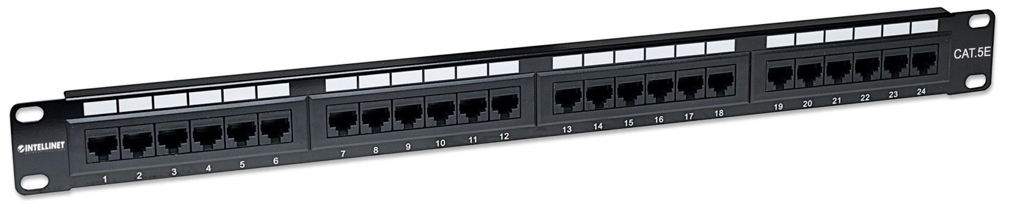 Pannello Patch UTP 24 posti RJ45 Cat5E - Intellinet I-PP 24-RU-C5E