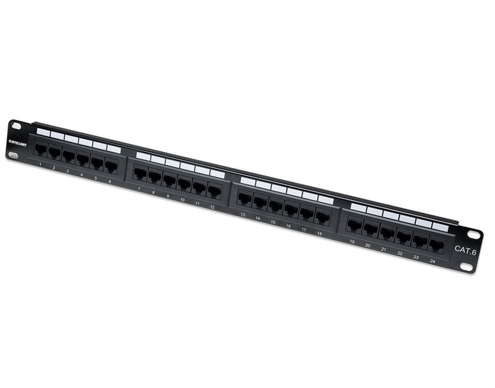 Pannello Patch UTP 24 posti RJ45 Cat6 - Intellinet I-PP 24-RU-C6