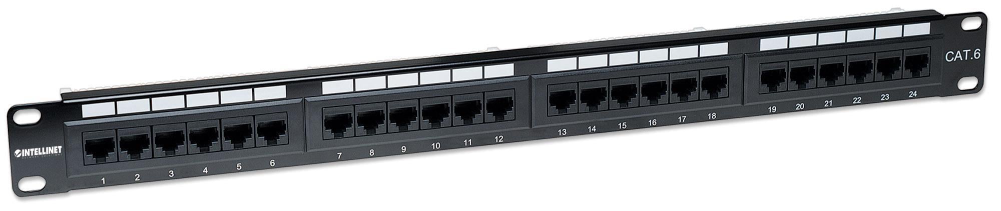 Pannello Patch UTP 24 posti RJ45 Cat6 - Intellinet I-PP 24-RU-C6