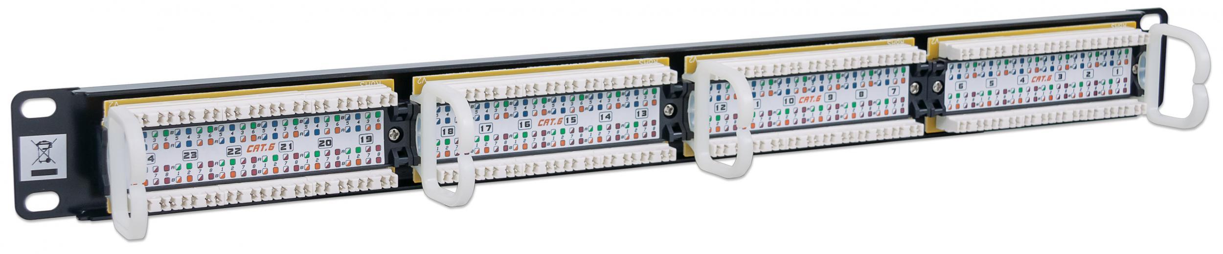 Pannello Patch UTP 24 posti RJ45 Cat6 - Intellinet I-PP 24-RU-C6