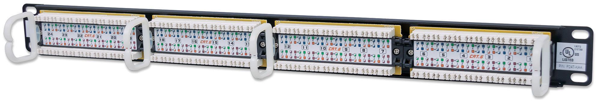 Pannello Patch UTP 24 posti RJ45 Cat6 - Intellinet I-PP 24-RU-C6