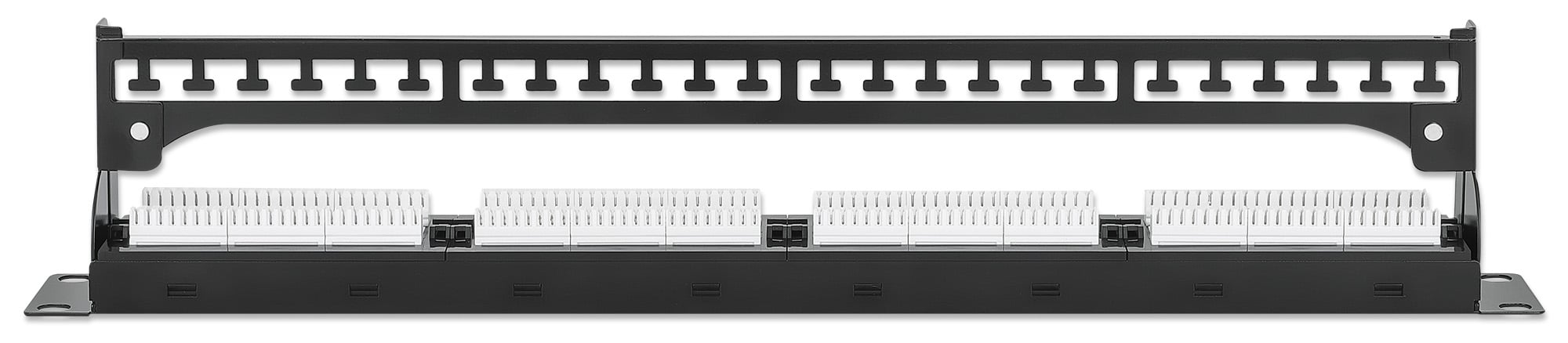 Pannello Patch UTP 24 Posti RJ45 Cat6 con Barra Gestione Cavi - Intellinet I-PP 24-RU-C63MU