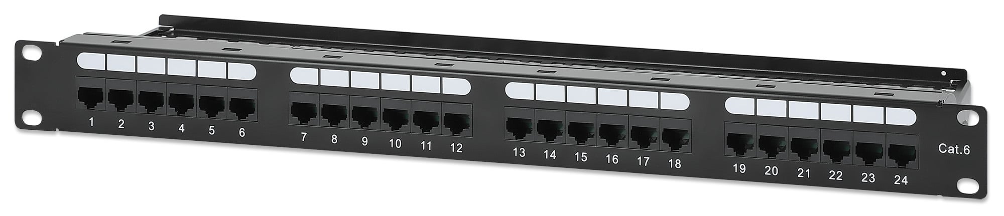 Pannello Patch UTP 24 Posti RJ45 Cat6 con Barra Gestione Cavi - Intellinet I-PP 24-RU-C63MU