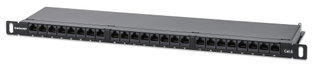 UTP Patch Panel 24 Ports RJ45 0,5U Cat6 Black - Intellinet I-PP 24-RU-C6BH3