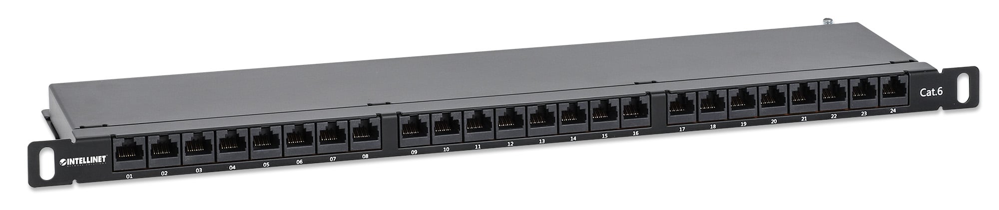 Pannello Patch UTP 24 Posti RJ45 0,5 U Cat6 Nero - Intellinet I-PP 24-RU-C6BH3