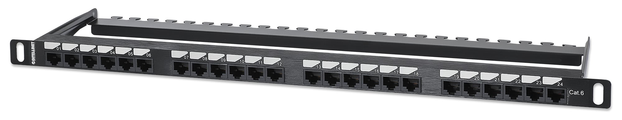 Pannello Patch UTP 24 Posti RJ45 0,5 U Cat6 Nero - Intellinet I-PP 24-RU-C6H