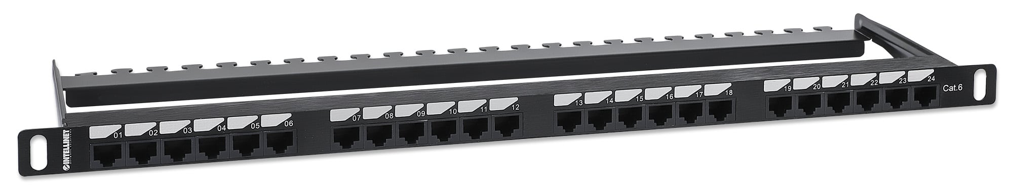 Pannello Patch UTP 24 Posti RJ45 0,5 U Cat6 Nero - Intellinet I-PP 24-RU-C6H