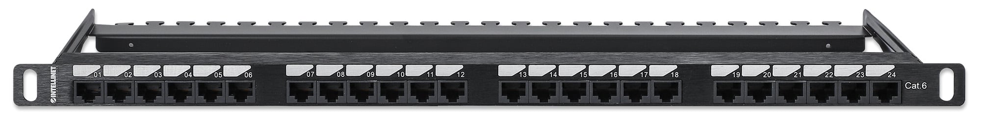 Pannello Patch UTP 24 Posti RJ45 0,5 U Cat6 Nero - Intellinet I-PP 24-RU-C6H
