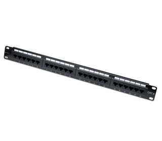Pannello patch UTP 24 posti RJ45 Cat6 con barra gestione cavi - Techly Professional I-PP 24-RU-C6T-BAR