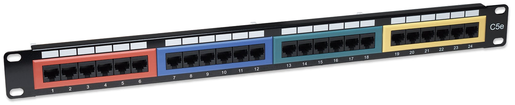 Pannello Patch UTP 24 porte Cat5E Codifica Colorata - Intellinet I-PP 24-RU-COL