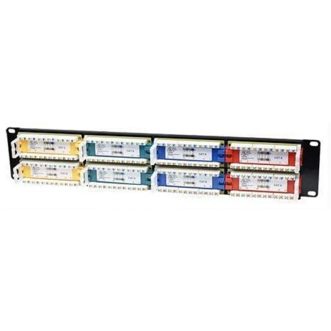 Pannello Patch UTP 48 Porte Cat6 Codifica Colorata - Intellinet I-PP 48-C6-CL