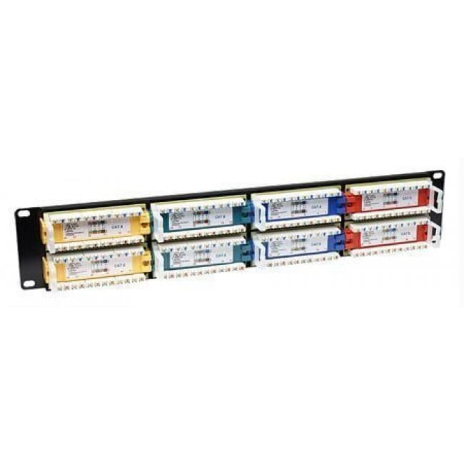 Pannello Patch UTP 48 Porte Cat6 Codifica Colorata - Intellinet I-PP 48-C6-CL