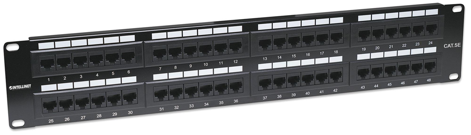 Pannello Patch UTP 48 Posti RJ45 Cat5E - Intellinet I-PP 48-RU-C5E
