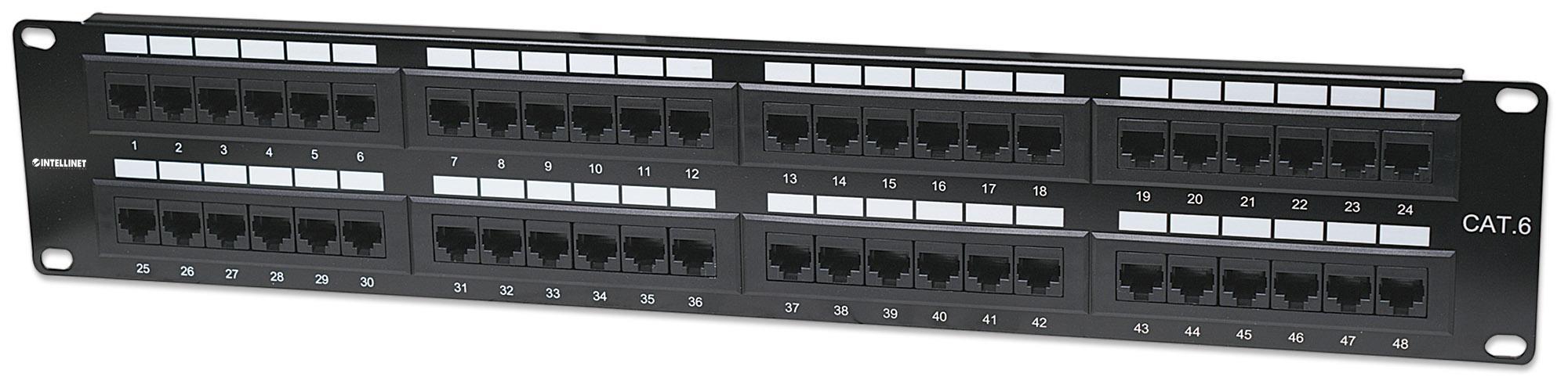 Pannello Patch UTP 48 posti RJ45 Cat6 - Intellinet I-PP 48-RU-C6
