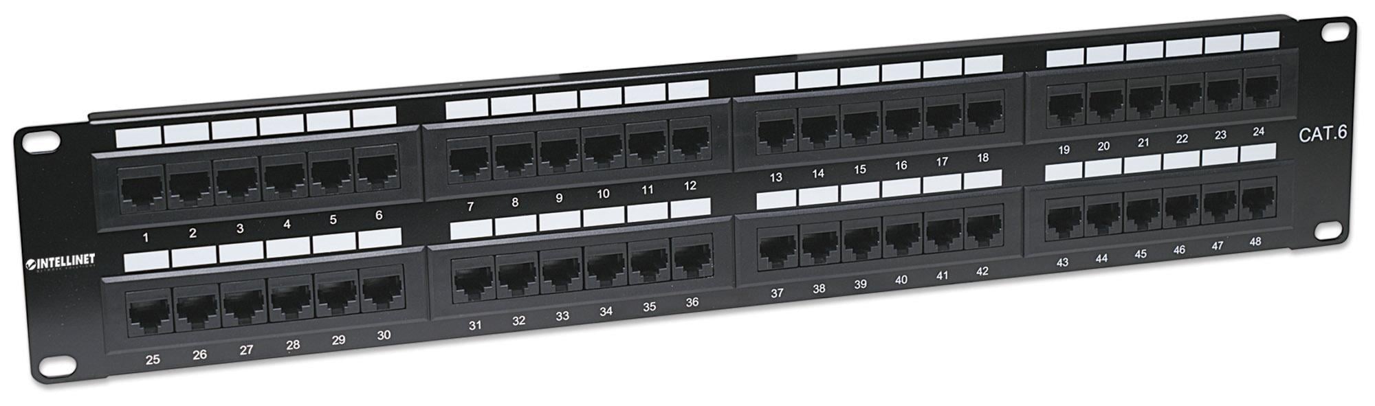 Pannello Patch UTP 48 posti RJ45 Cat6 - Intellinet I-PP 48-RU-C6
