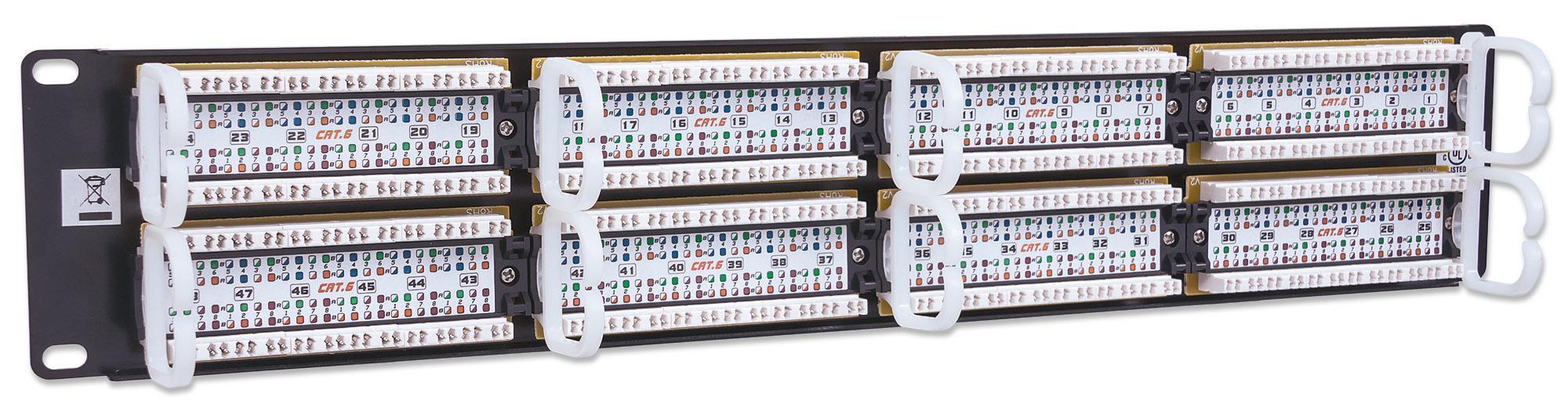 Pannello Patch UTP 48 posti RJ45 Cat6 - Intellinet I-PP 48-RU-C6