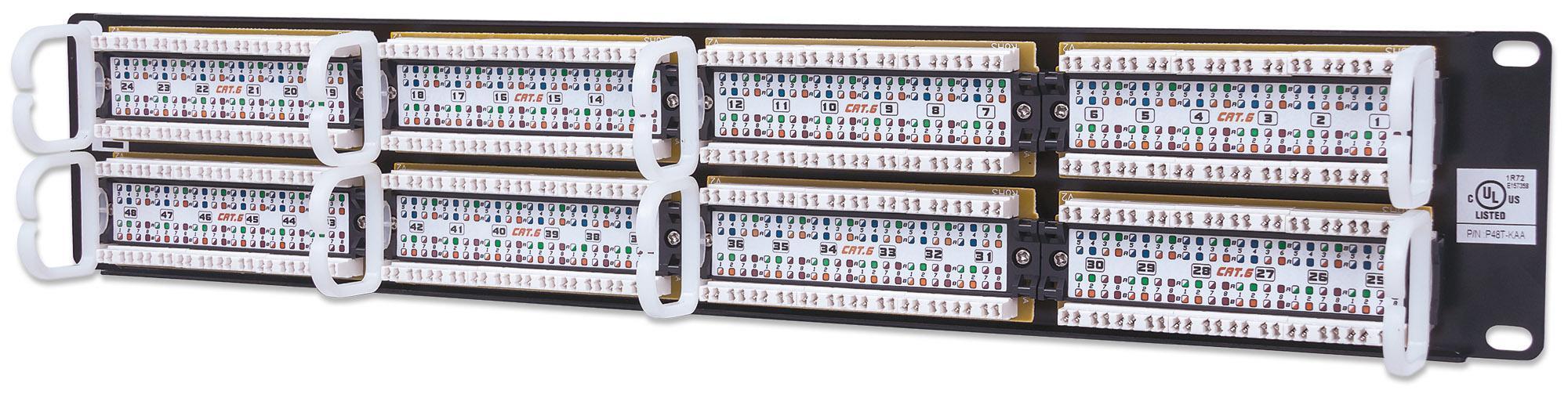 Pannello Patch UTP 48 posti RJ45 Cat6 - Intellinet I-PP 48-RU-C6