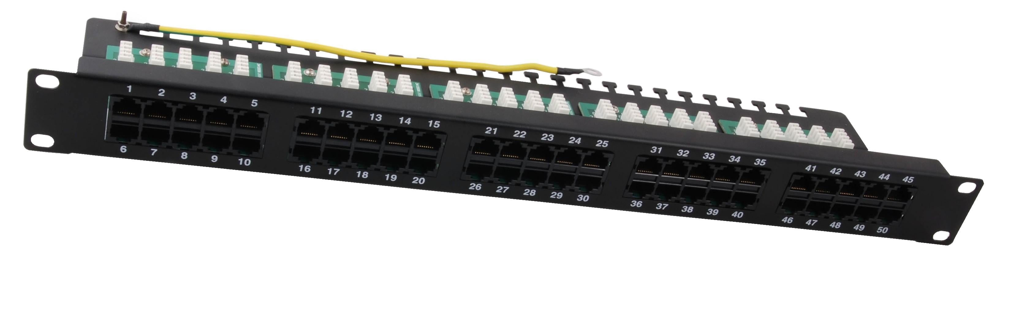 Pannello Patch 50 Porte UTP Telefonico Cat3 Nero - Intellinet I-PP 50-ISDN-BK