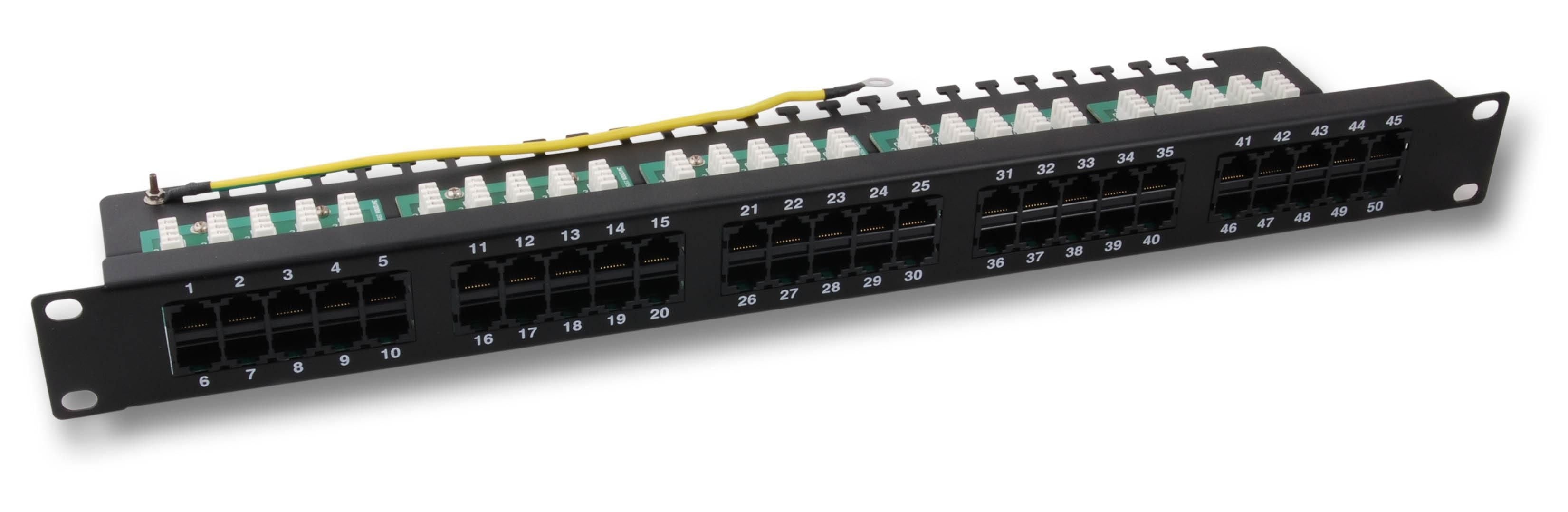 Pannello Patch 50 Porte UTP Telefonico Cat3 Nero - Intellinet I-PP 50-ISDN-BK