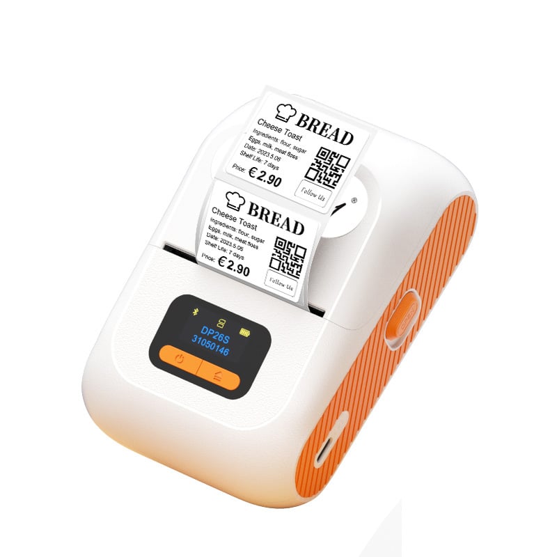 Mini Etichettatrice Stampante Termica Bluetooth C/Display Portatile Ricarica USB-C™ - Techly I-PRINT002