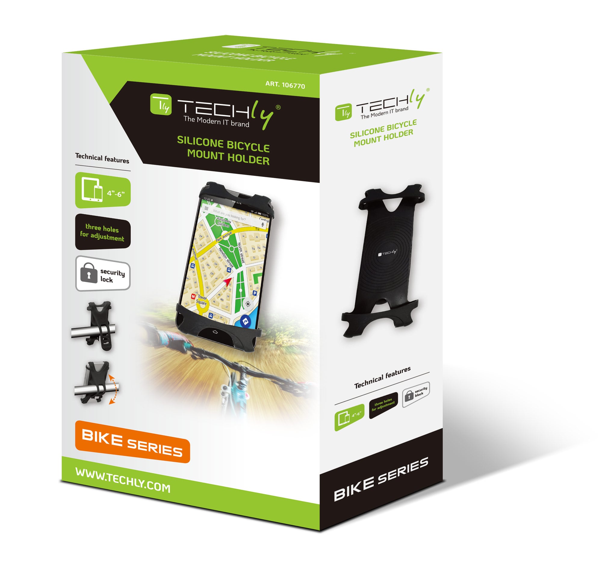 Supporto per Smartphone da bicicletta in silicone - Techly I-SMART-CLIP