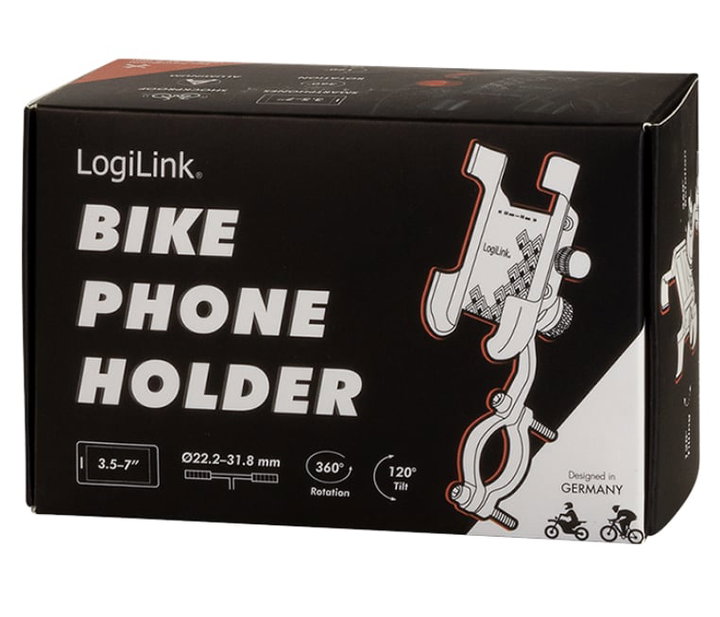 Supporto da Bicicletta per Smartphone 3,5''-7'' Fissaggio Verticale - Logilink I-SMART-CYCLE-AL03