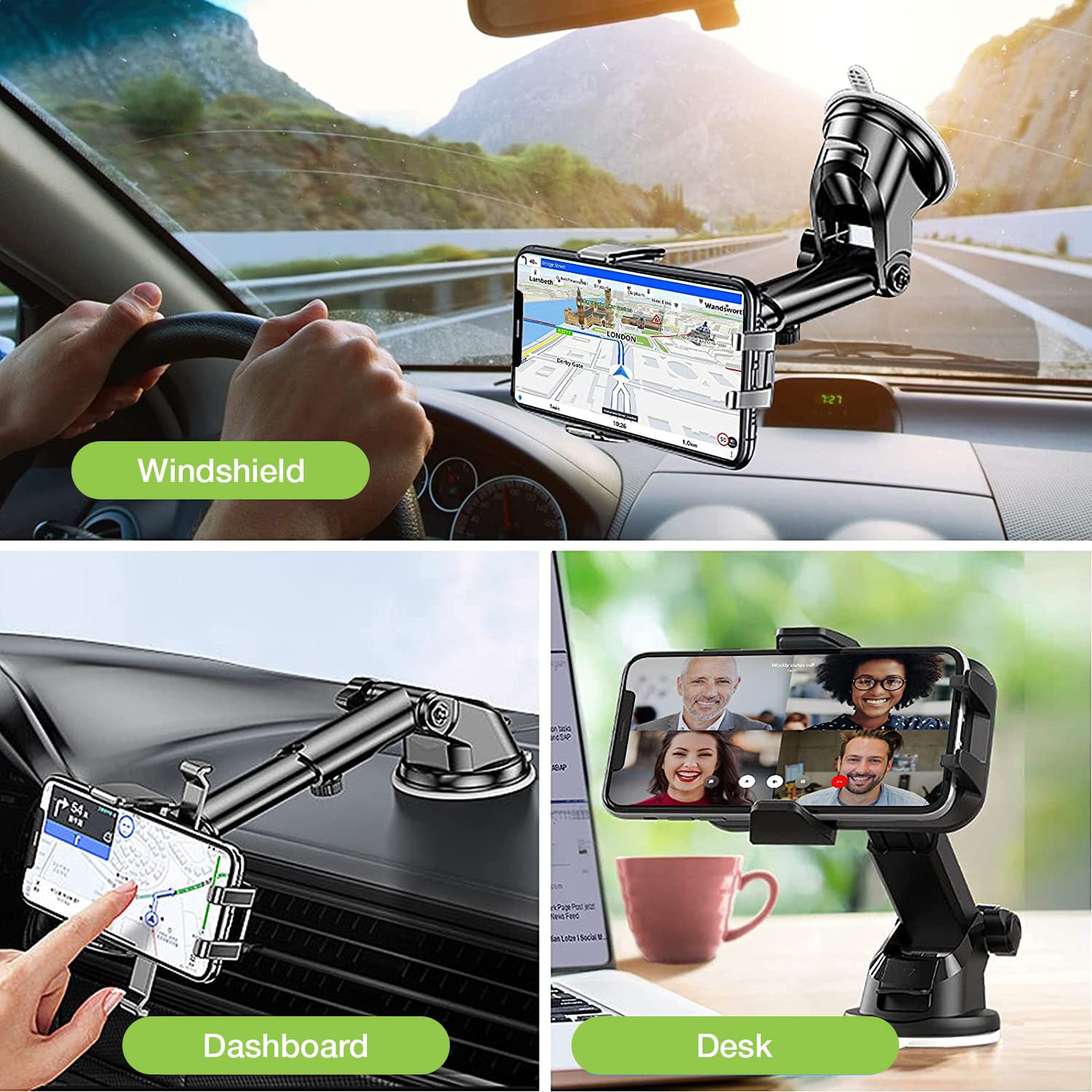 Supporto Universale da Auto per Smartphone con Sistema a Gravità - Techly I-SMART-GRAV