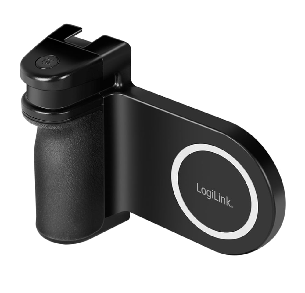 Impugnatura Magnetica per Smartphone con Telecomando Wireless e Luce a 3 Livelli di Luminosità - Logilink I-SMART-GRIP-MAG